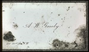 Image of Calling Card of A.W. Greely, Found by Donald MacMillan